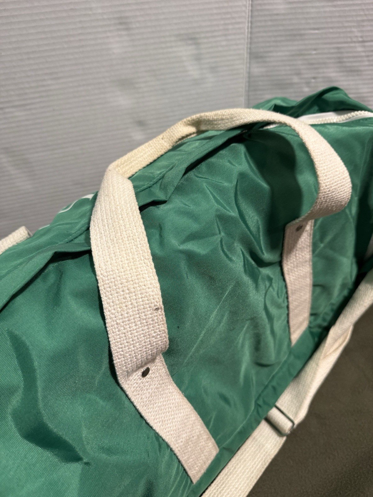 Vintage NYI Goldman Sachs Duffel Bag Green Retro Wall Street Gym Travel Rare