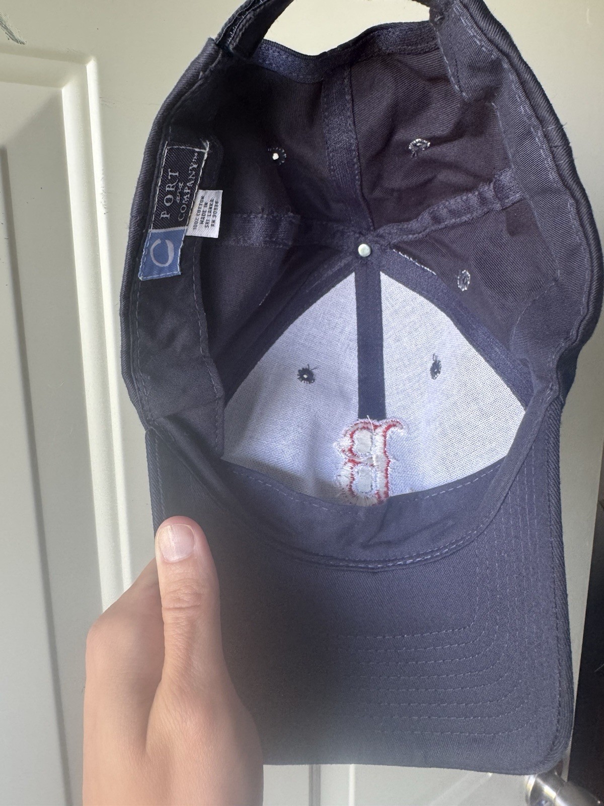 Navy Red Sox B Logo Adjustable Men’s Baseball Cap Hat One Size
