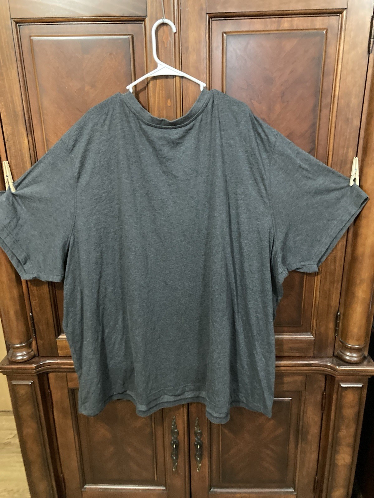 men’s 7xl big Kingsize crewneck s sleeve pocket tee shirt Heather Charcoal Grey
