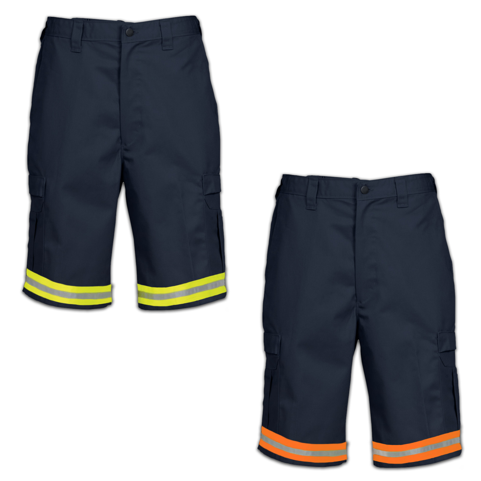Reflective Hi Vis Cargo Pocket Work Shorts Enhanced Visibility Flex Uniform NEW