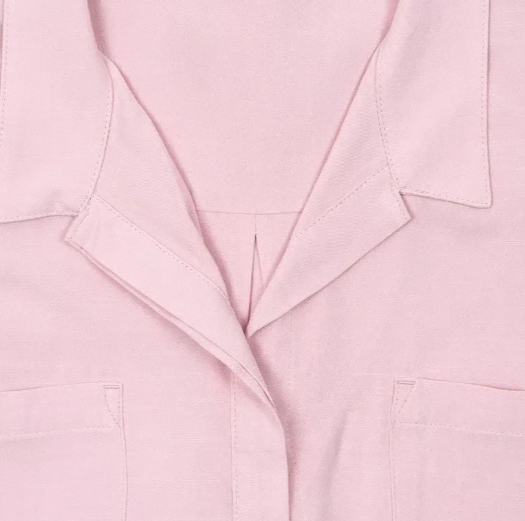 Jachs Girlfriend Women’s Button Front Cap Sleeve Blouse, Pink, Size L