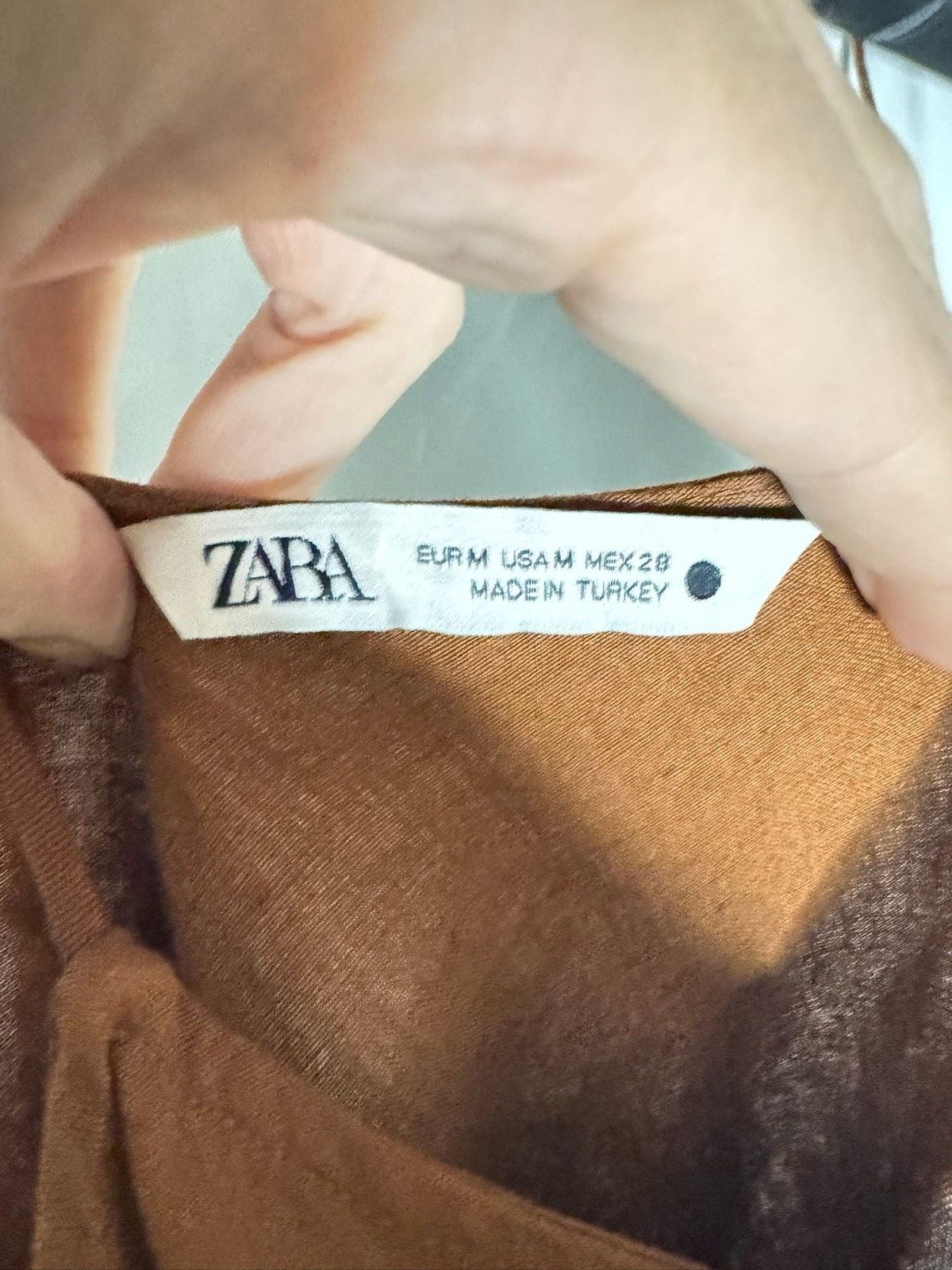 ZARA – Midi Dress with Cut Out – Brown – Size M