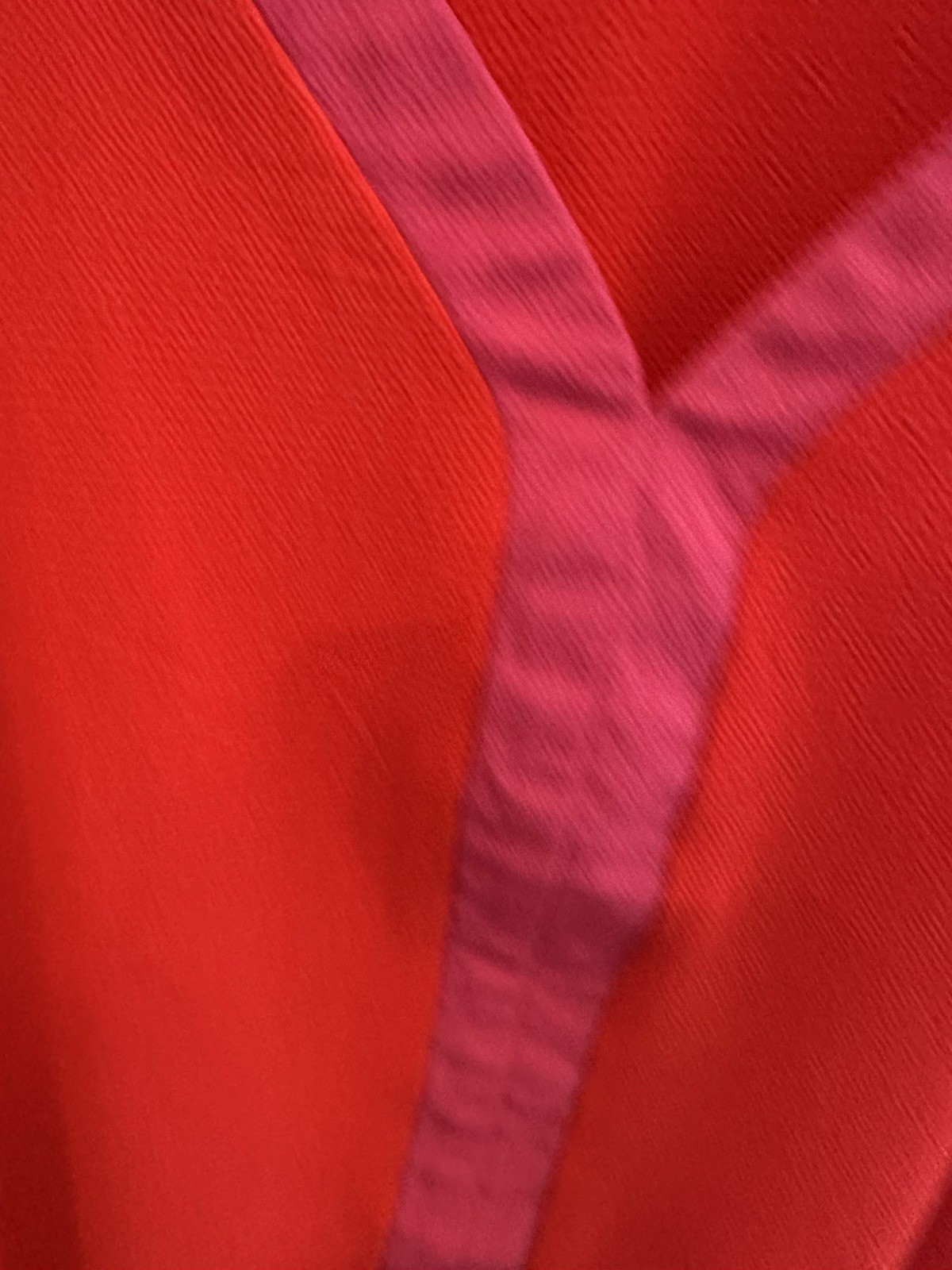 Red Pink Colorblock V-Neck Camisole Tank Top Adjustable Straps Pullover