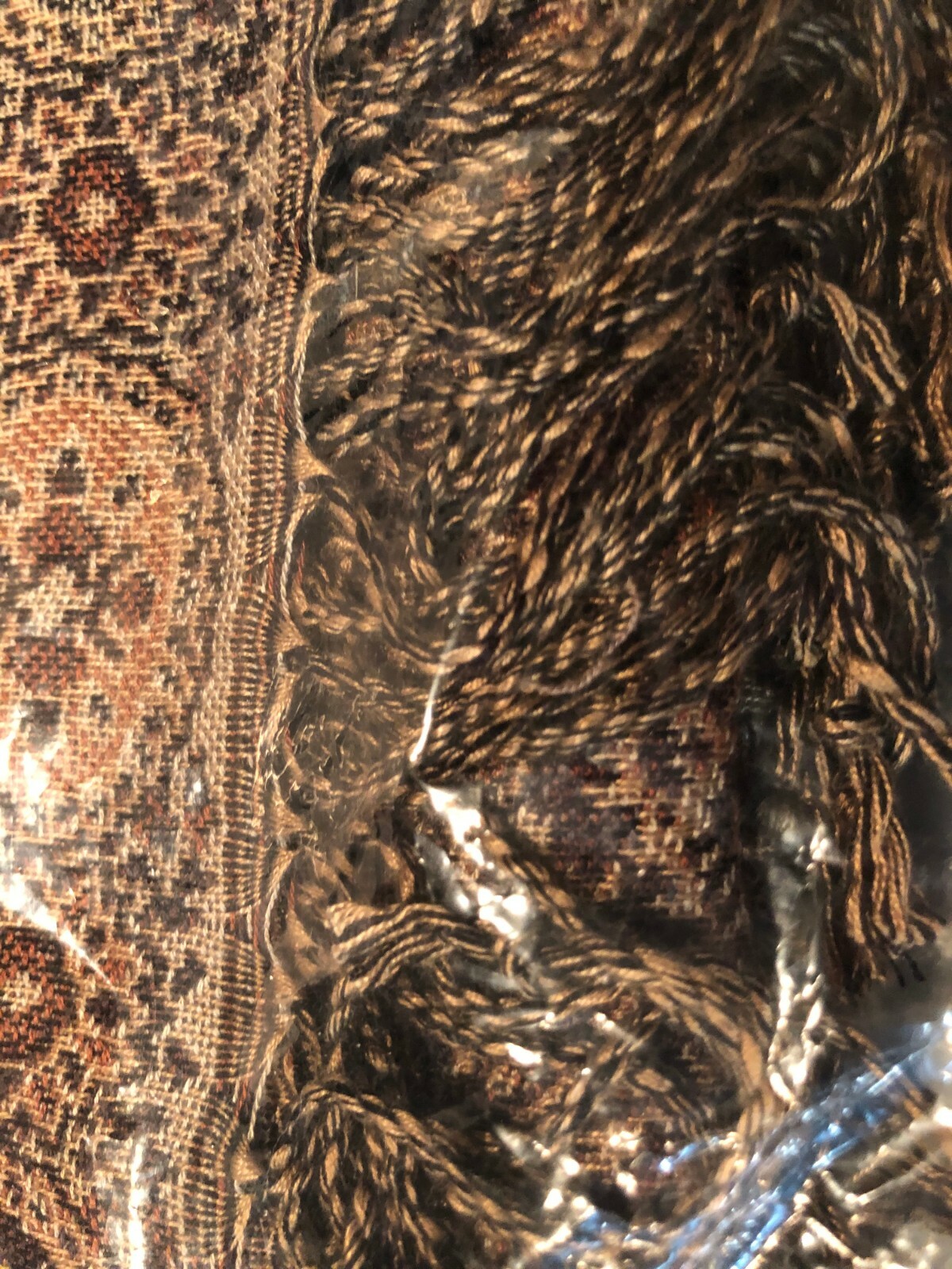 NIP/NWT COLLECTION 18 Scarf Brown Paisley Print Fringe O/S ($38.00)