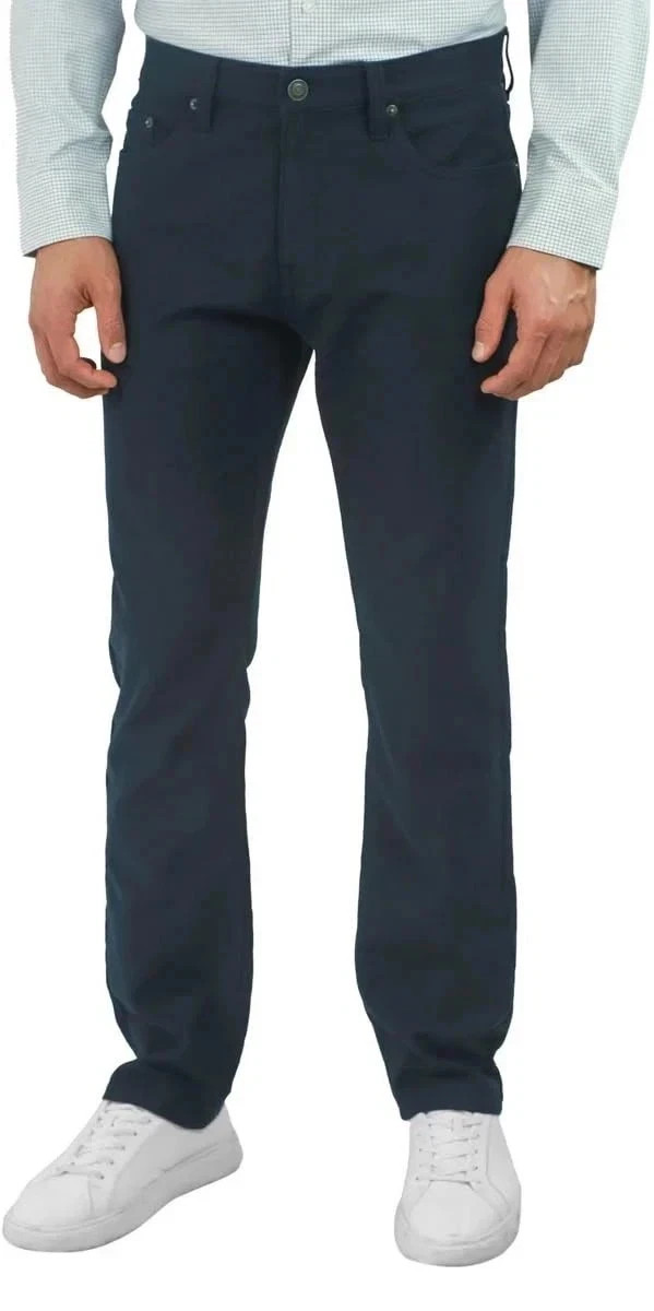 Jachs New York Men’s Straight Fit Flex Waistband 5-Pocket Pants, Navy, 32X32