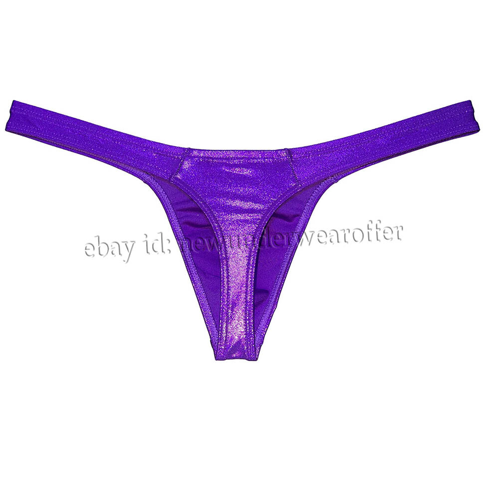 Men Shiny Wet Look Bikini Underwear Classical T-back Bulge Pouch Jockstrap Pants