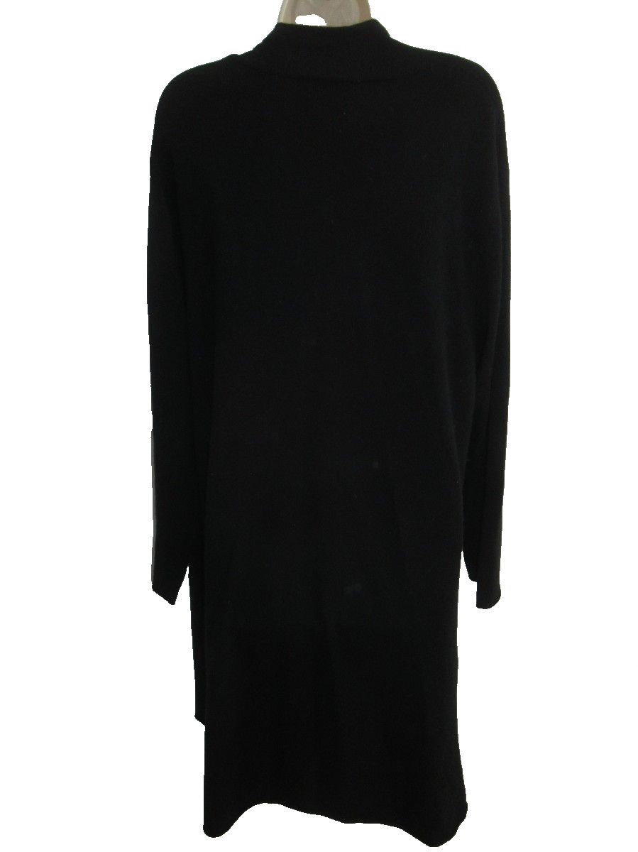 Neiman Marcus 100% Cashmere Black Open Front Cardigan Duster Plus Size 1X