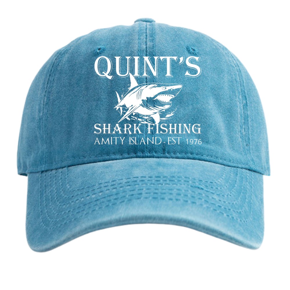 Quint’s Shark Fishing Amity Island 1976 Jaws Adjustable Dad Hat