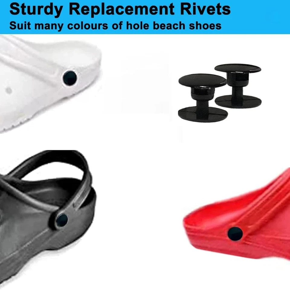 Croc Rivets Replacement, Croc Buttons Strap Repair Rivets for Croc Styled Shoes