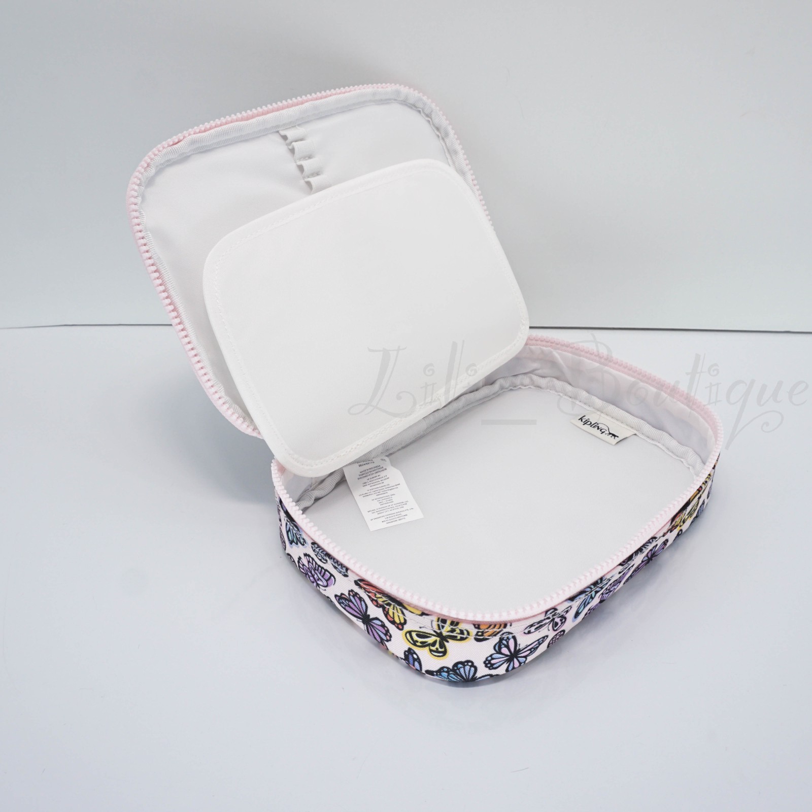 Kipling 100 Pens Case Pencil Accessory Box Polyester AC7252 Butterfly Day Multi