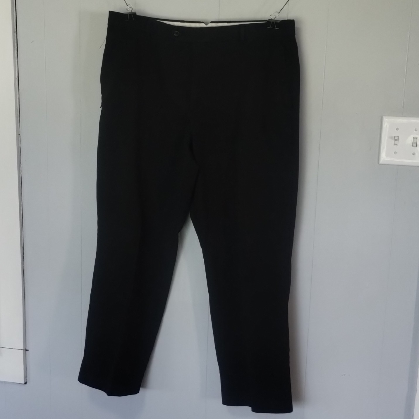 Dockers Premium Relaxed Fit Black Flat Front Straight Leg Dress Pants 38W