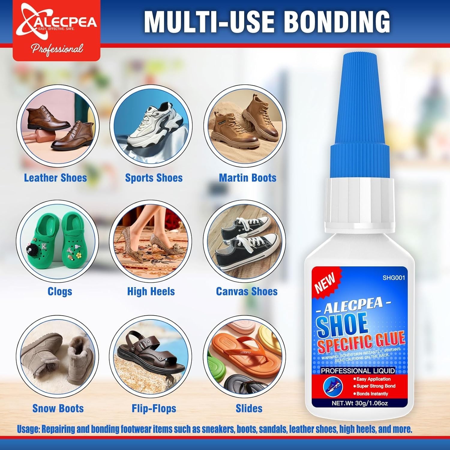 30g Shoe Glue – Flexible Instant Adhesive for Sole Repair & Restoration – Wat…