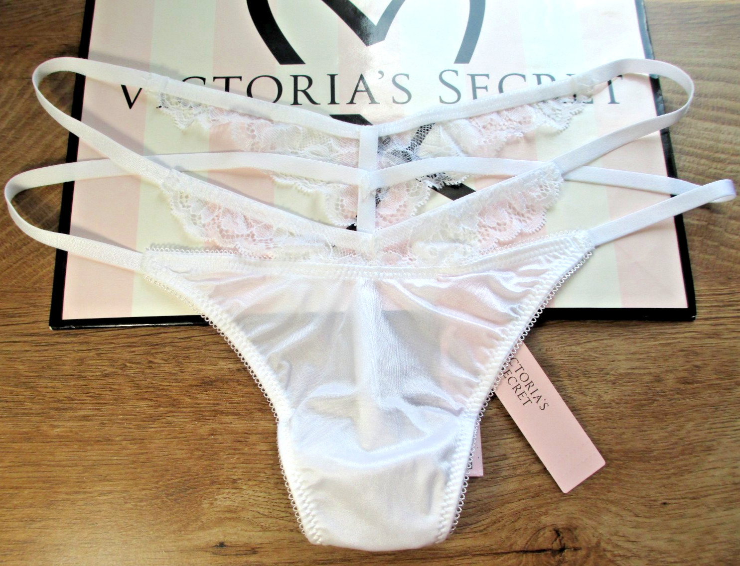 VICTORIA’S SECRET VERY SEXY V-String Thong Panty S M L XL White Cutout Strappy