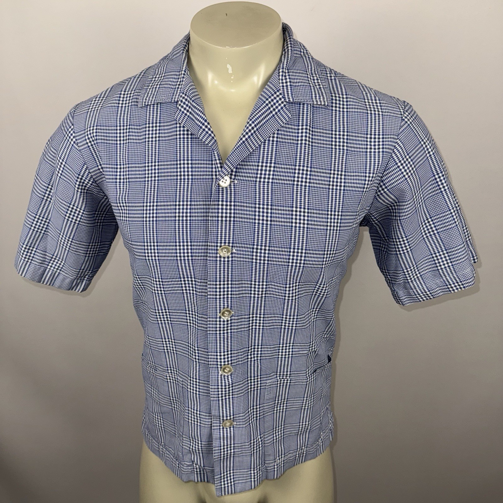 Vtg 50s 60s Jantzen Shirt Mens Medium Tunic Button Up MCM Rockabilly Atomic USA