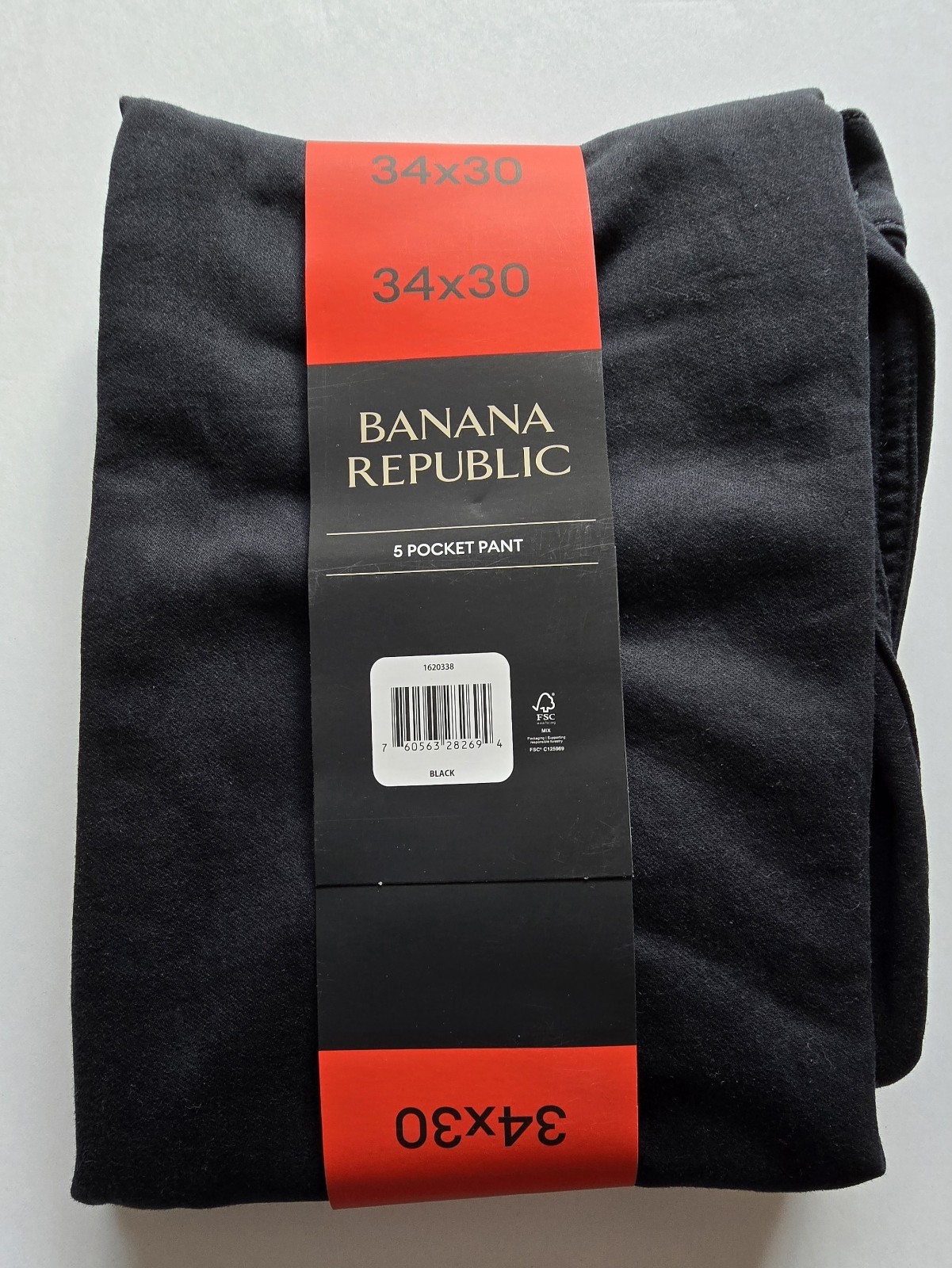 Banana Republic Men’s 5 Pocket Pant Slim Fit Black 34×30