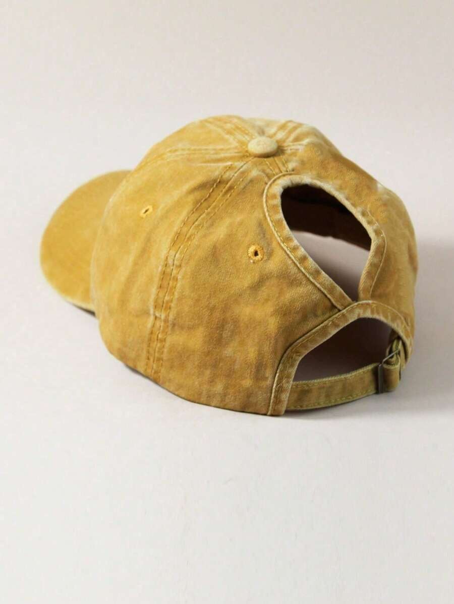 Distressed Baseball Cap Ponytail Unstructured Dad Hat Washed Y2K Anti-UV