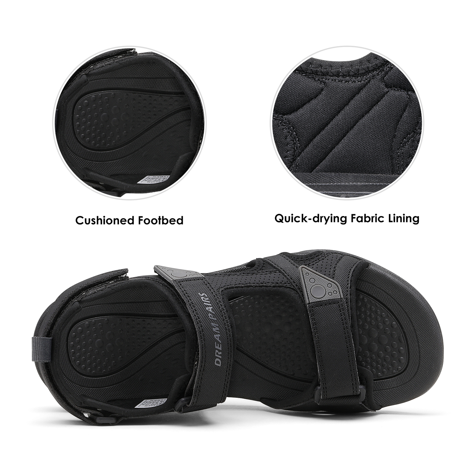 DREAM PAIRS Men Athletic Sandals Beach Sandals Sport Outdoor Arch Support Shoes