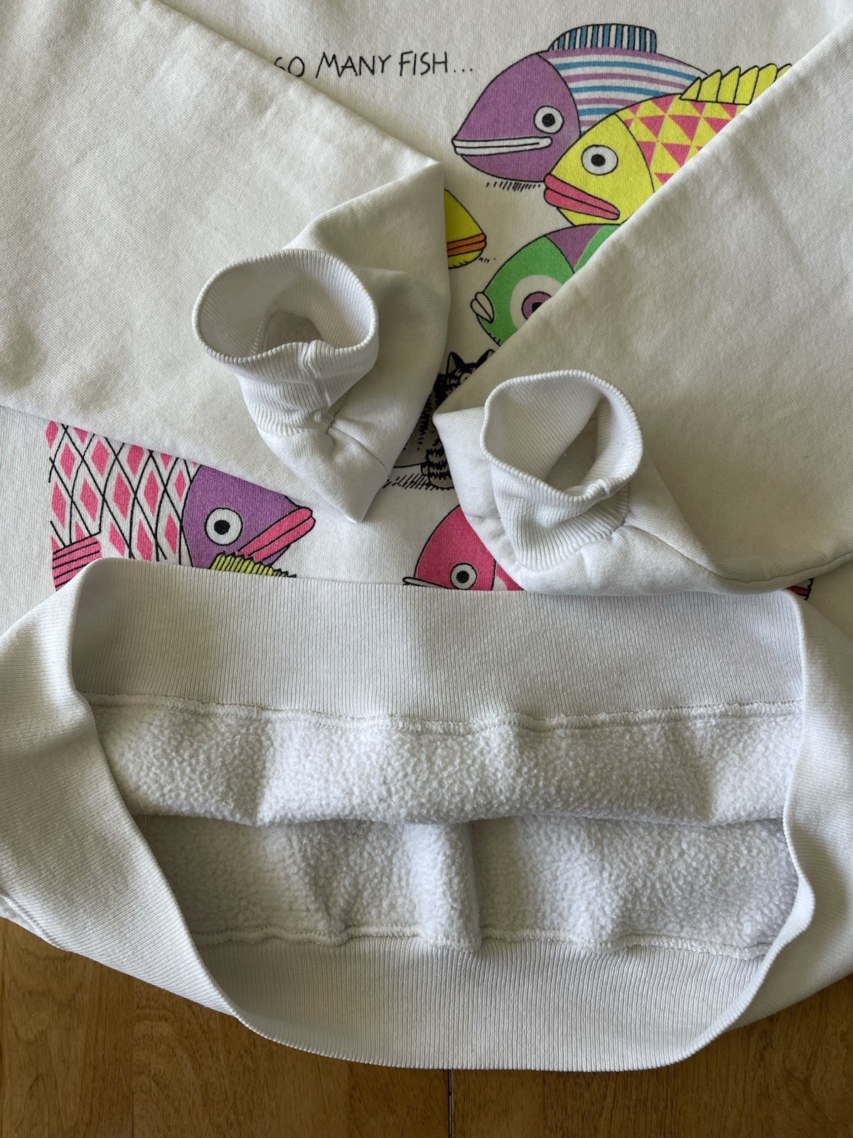 Vintage Crazy Shirt B Kliban Cat So Many Fish So Little Time Sweatshirt Size L
