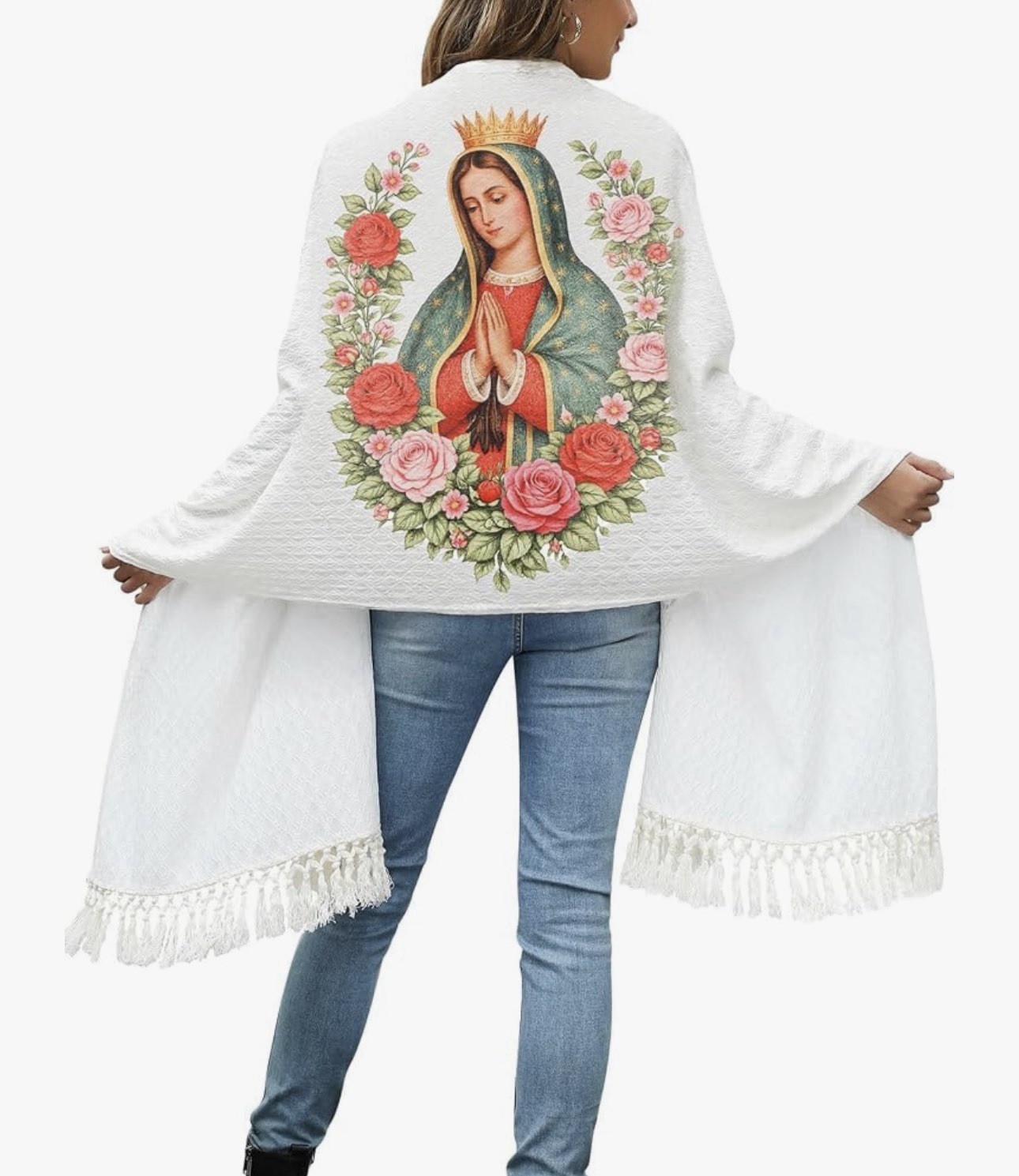 Virgin Mary Shawl for Women Our Lady of Guadalupe Catholic Prayer Shawl