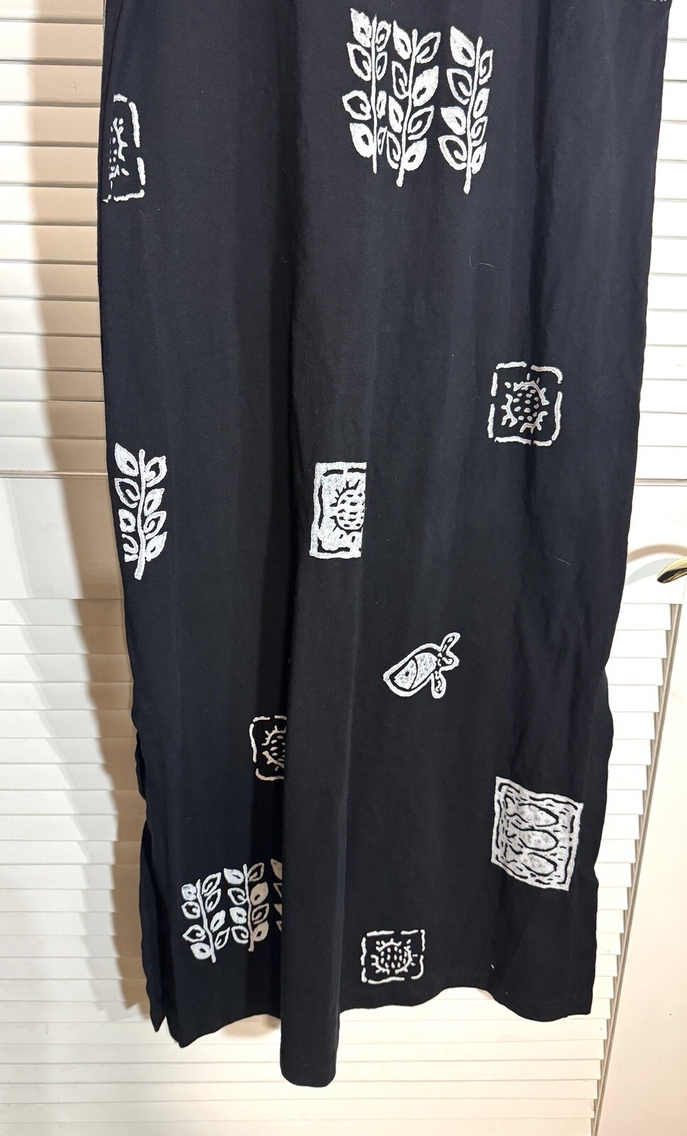 LA Artwear Women Size M/L Black Midi Dress Beach Cover Up Fish Ocean New