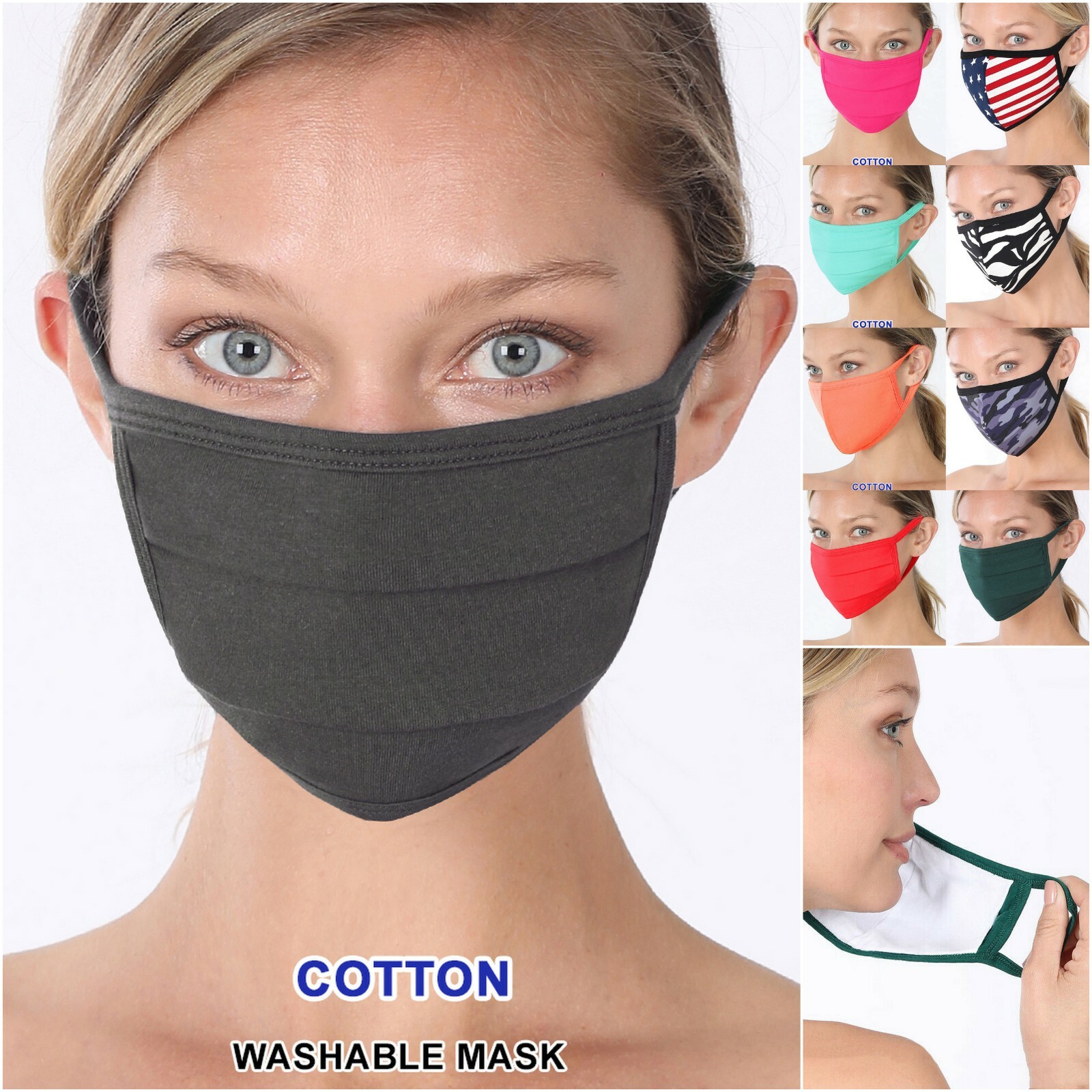 US SELLER Double Layer Face Mask Soft Cotton Washable Reusable Breathable Unisex