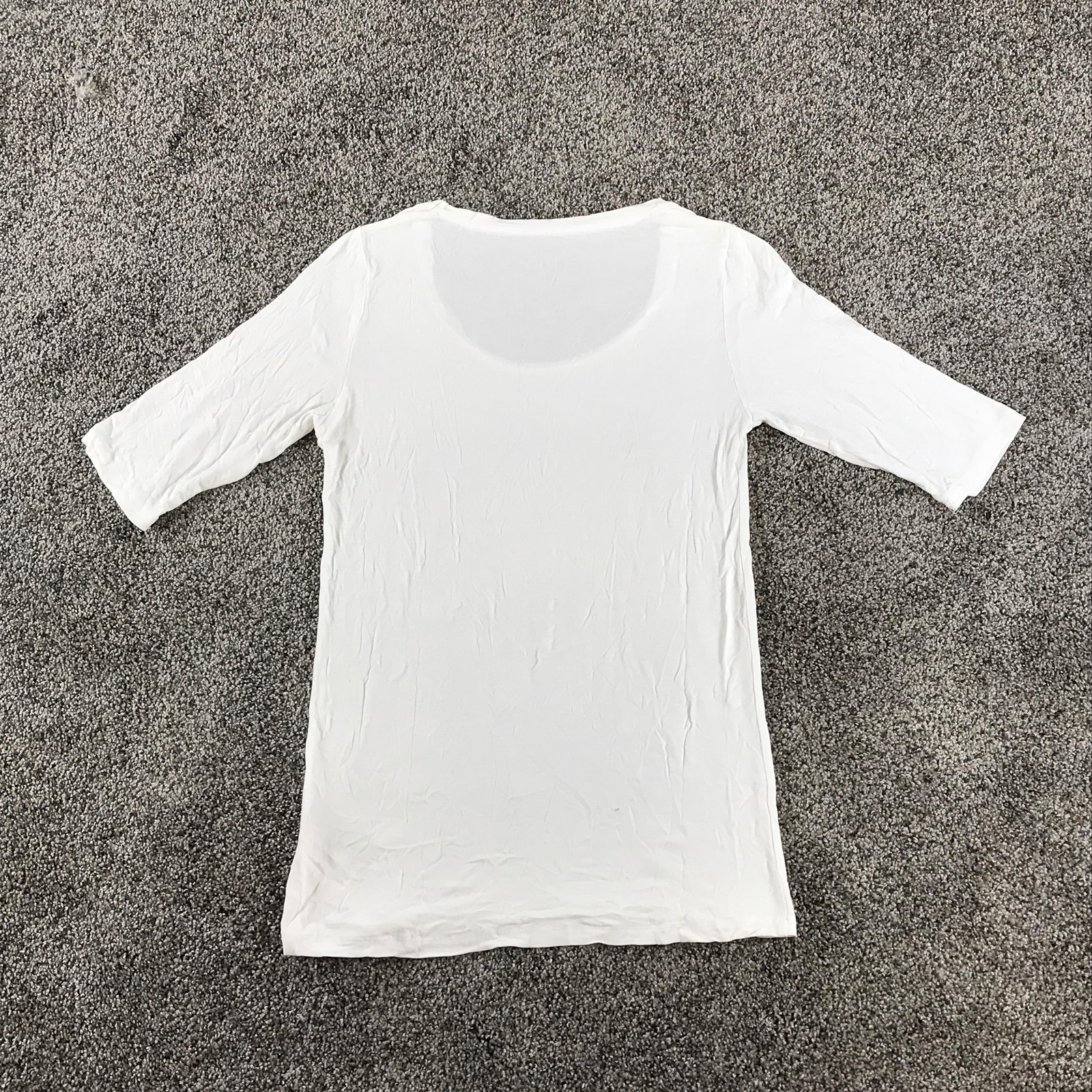 Majestic Paris For Neiman Marcus T Shirt Womens L White Scoop Neck 3/4 Sleeve
