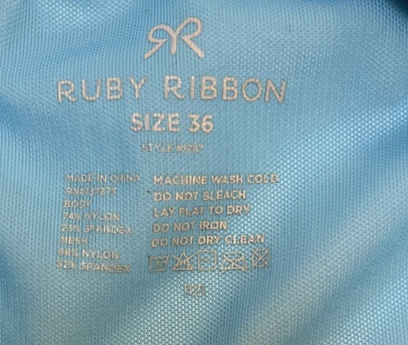 Ruby Ribbon Heritage Sheer Demiette Bra Size 36 Blue Mesh Trim Style #1787