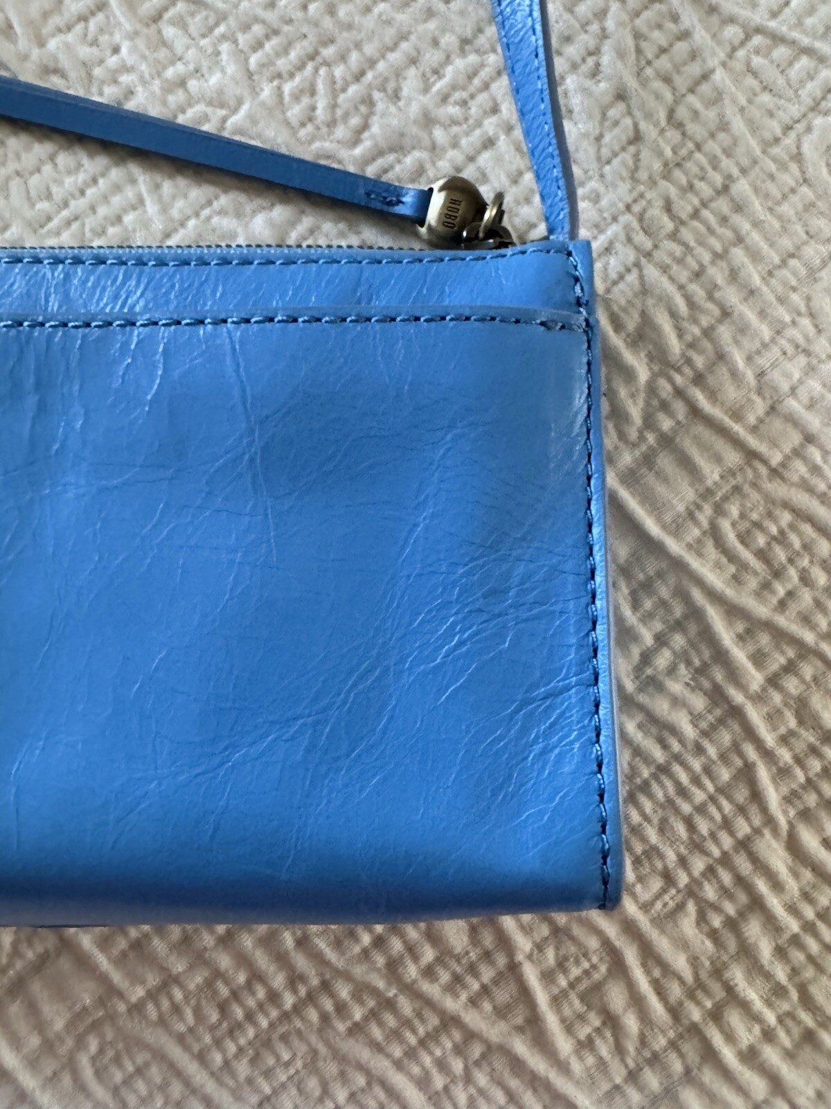 HOBO Jewel Small Leather Crossbody Bag in Tranquil Blue CLEAN