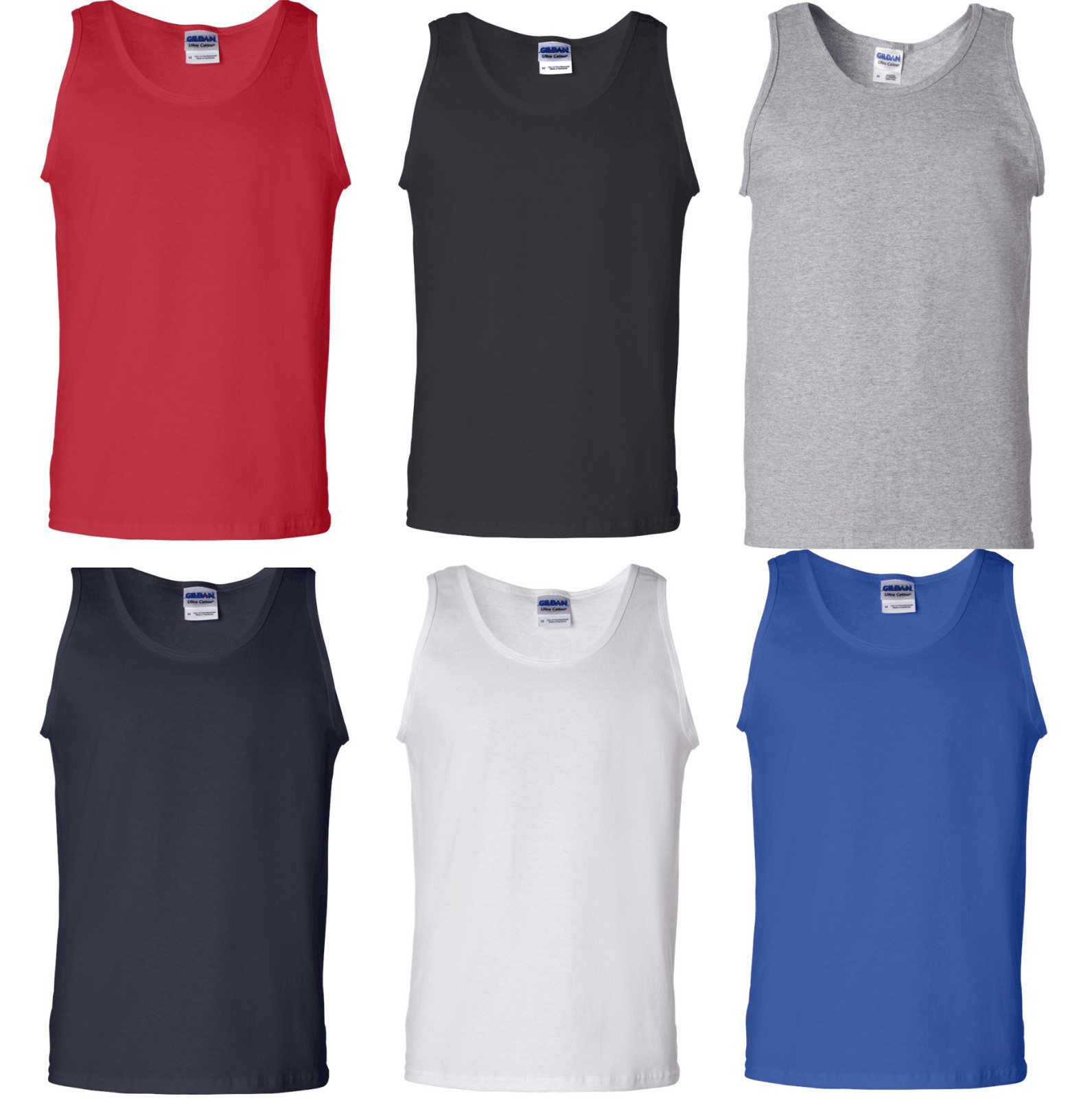 GILDAN Mens NEW Size S-XL 2XL Ultra Cotton Tank Top Muscle Sports T-Shirt g2200