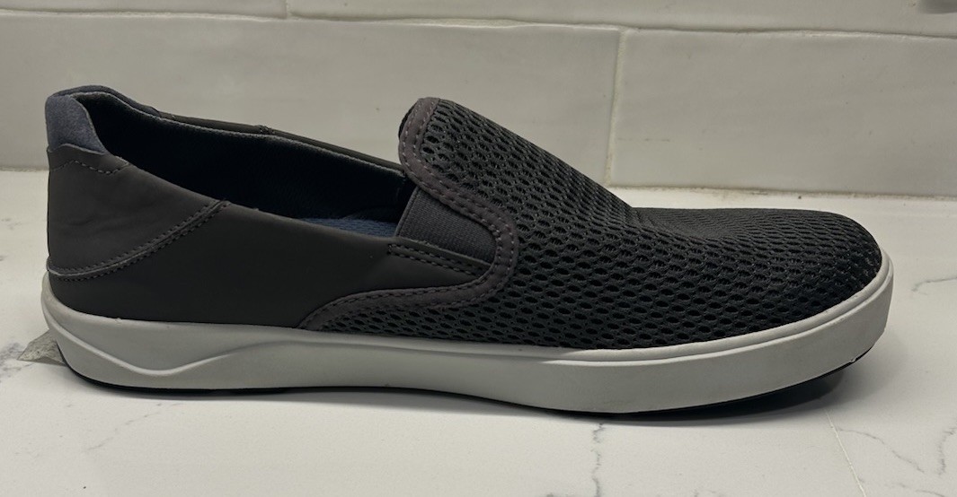 Olukai Lae’ahi Slip On Sneakers Shoes Mens 9.5M Grey Gray Mesh Casual Pavement