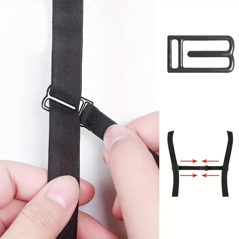 3pc Bra Strap Holder Nonslip Elastic Adjustable Band Strap Racer Back Clip Women