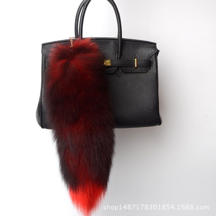 Wholesale 2/5/10pcs-16″-18″ Real Fox Fur Tail Bag Charm Pendant Cosplay Toys