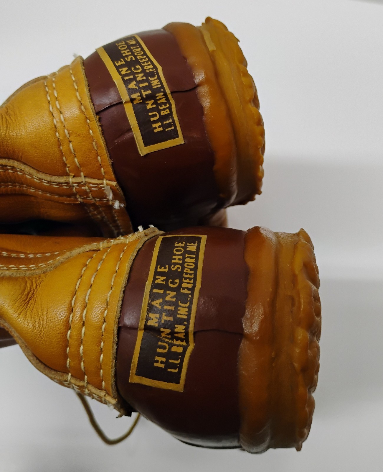 LL Bean Maine Hunting Duck Boots Vintage Original W8 M6 EUC Lace Up Leather
