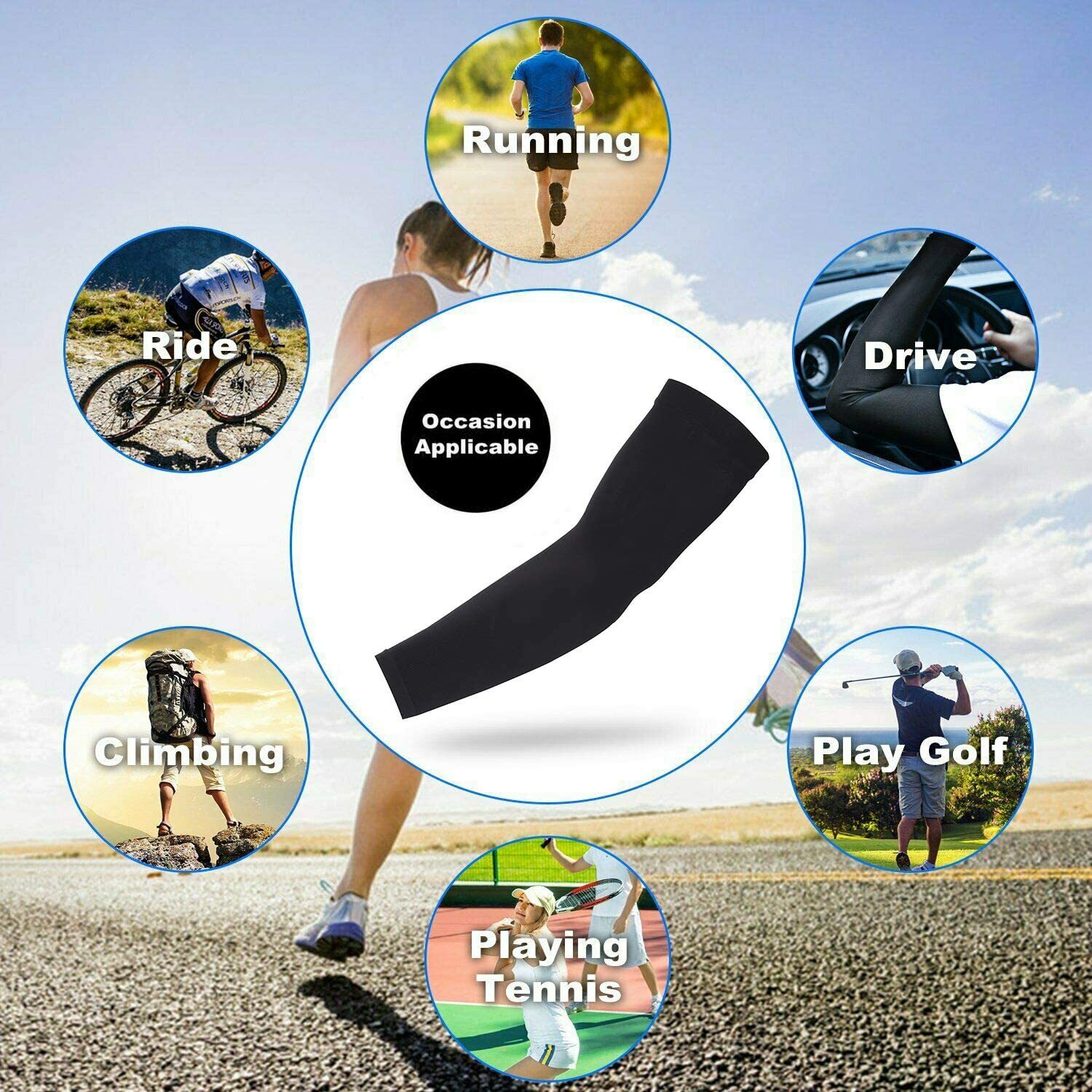 1/3Pack Cooling Arm Sleeves Cover UV Sun Protection Sports Outdoor for Men Women