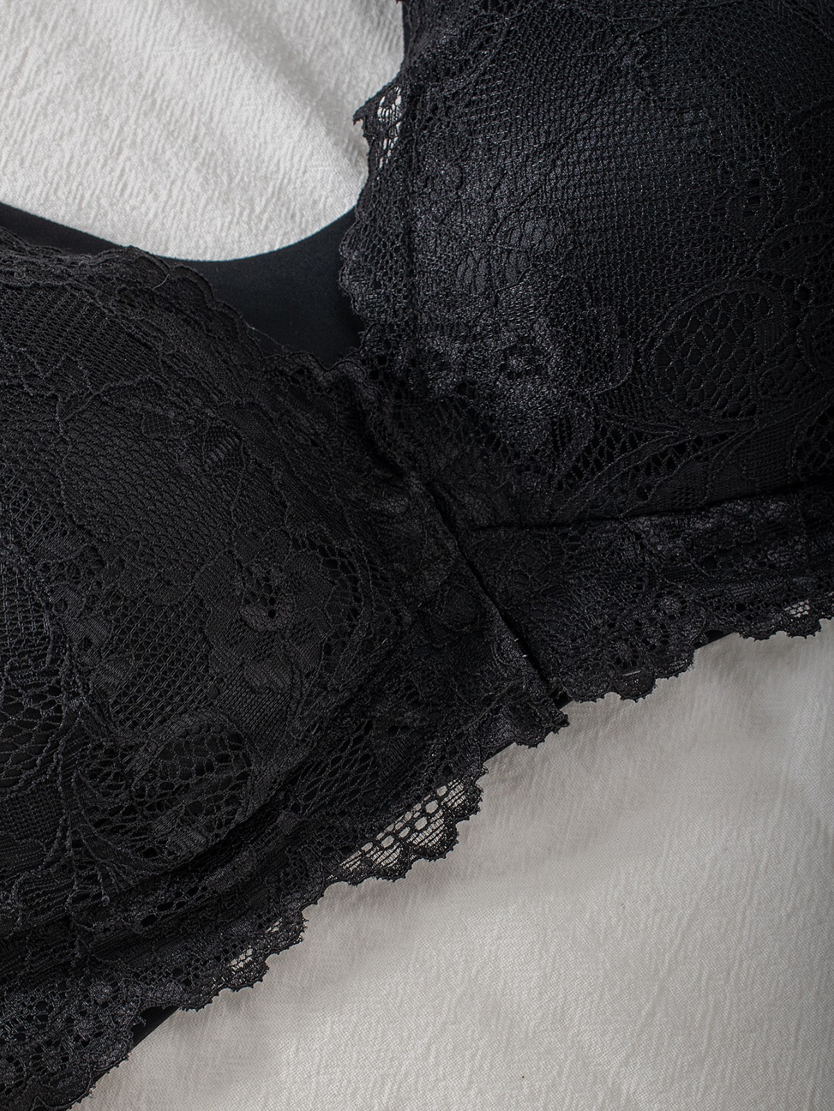 6Pcs Front Closure Lace Wireless Bra Wide Strap Comfort Support Bralette