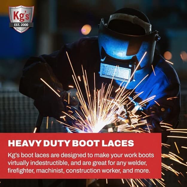 KG’s Boot Guard KG-EXTREM made w/Kevlar Heavy Duty Chemical & Fire Re Boot Laces