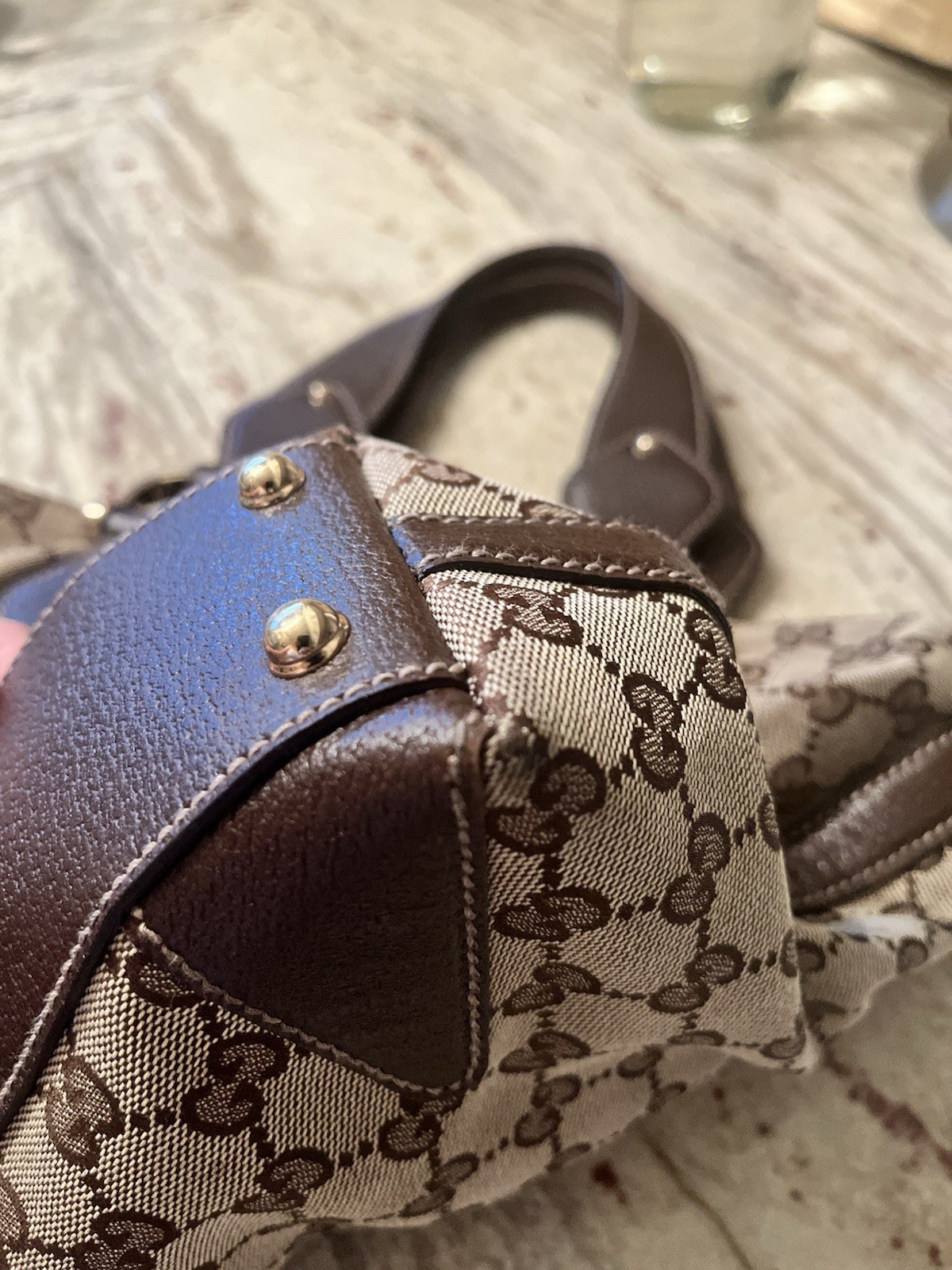 Authentic Small Gucci Canvas Abbey Tote