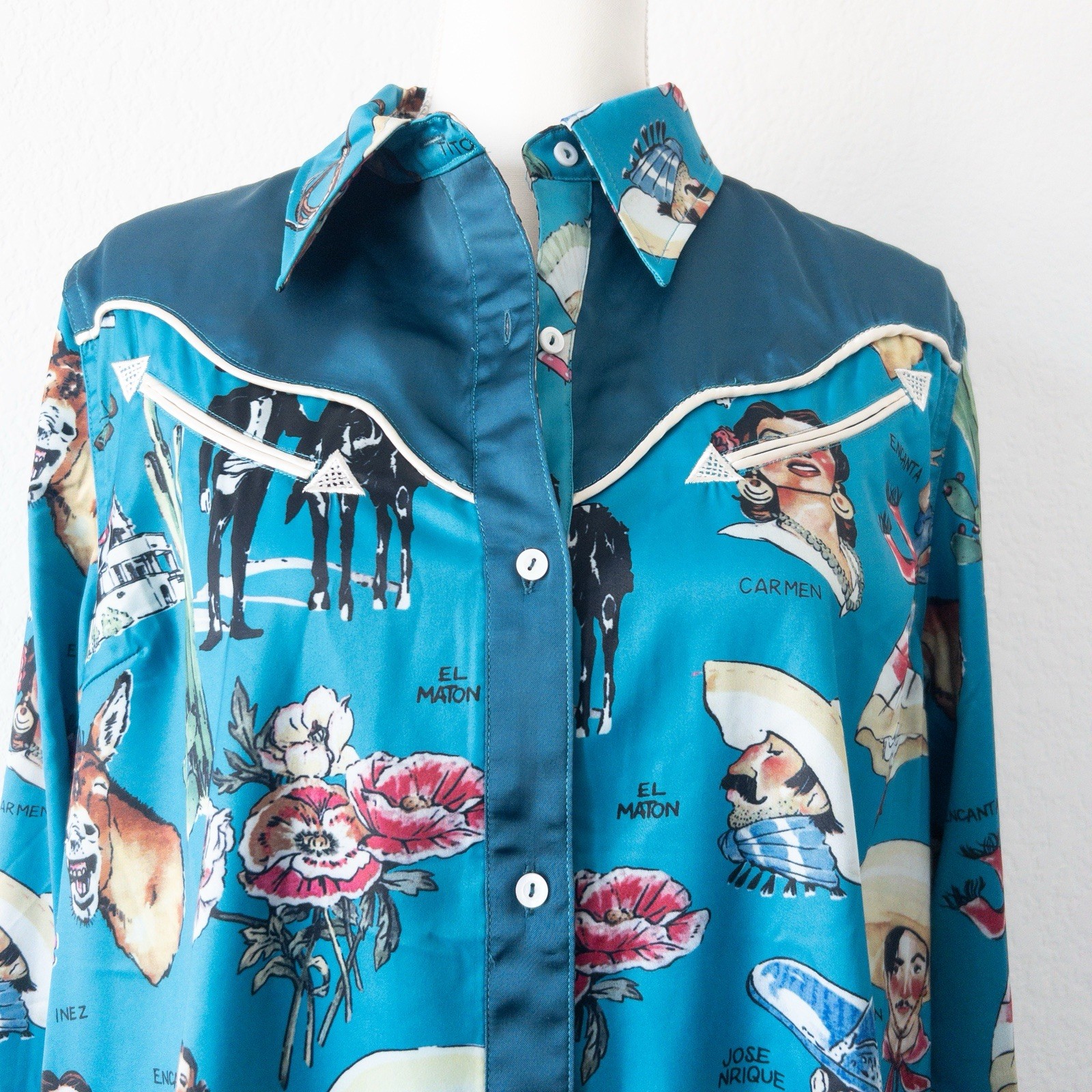 A Rare Bird Western Cowboy “El Chicote” Satin Button Up Shirt