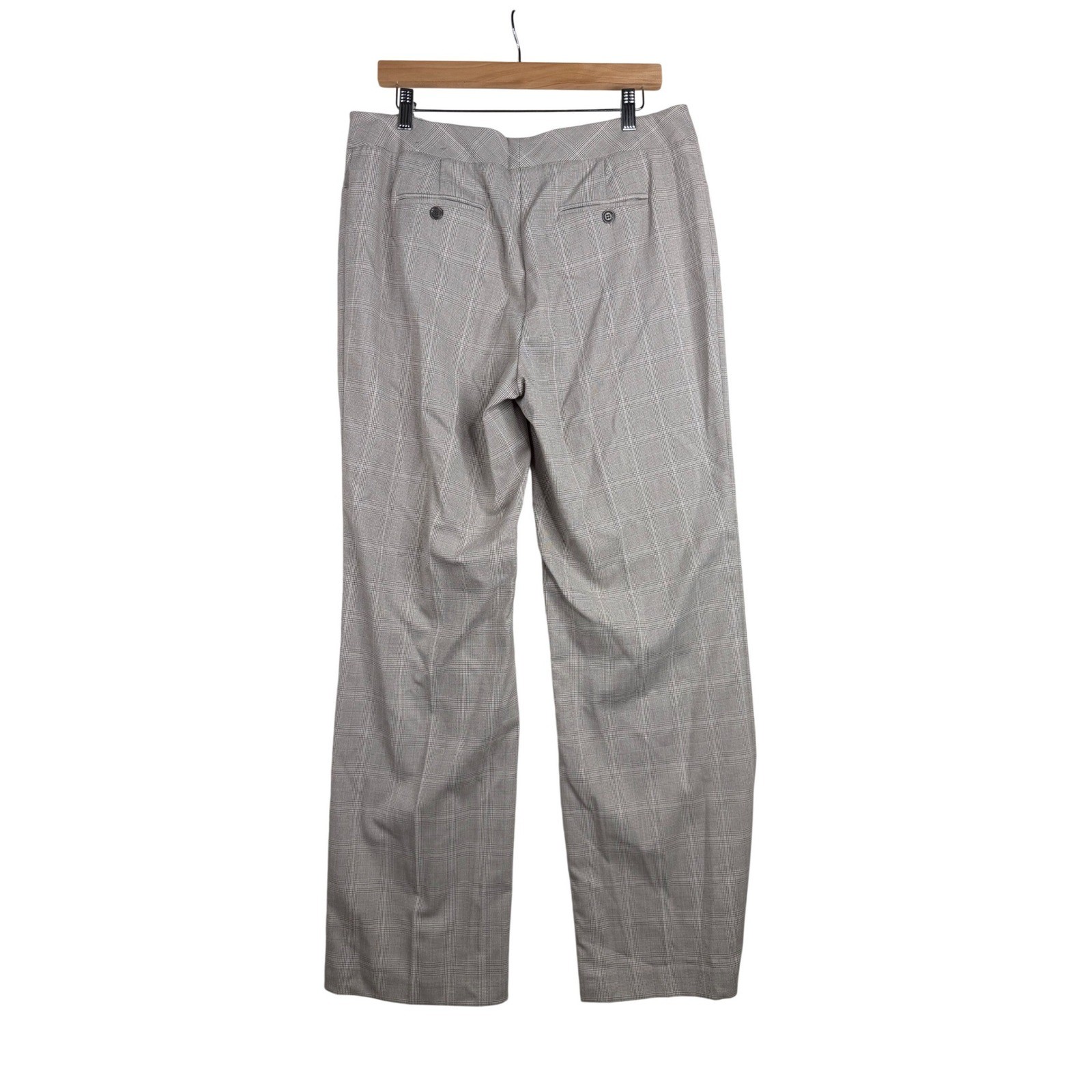 New Alfani Plaid Dress Pants size 12 Beige/White