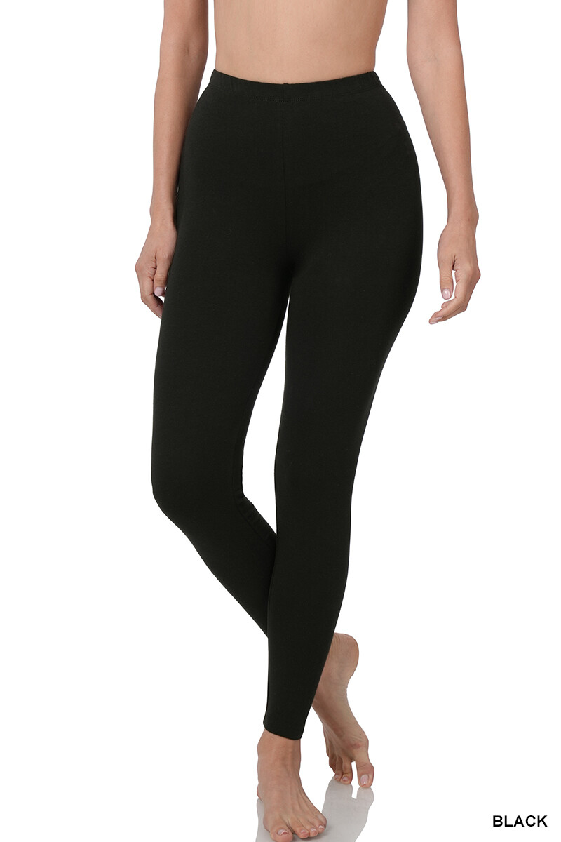 Womens Soft Stretch Cotton High Waisted Leggings Long Workout Yoga Pant Fitness