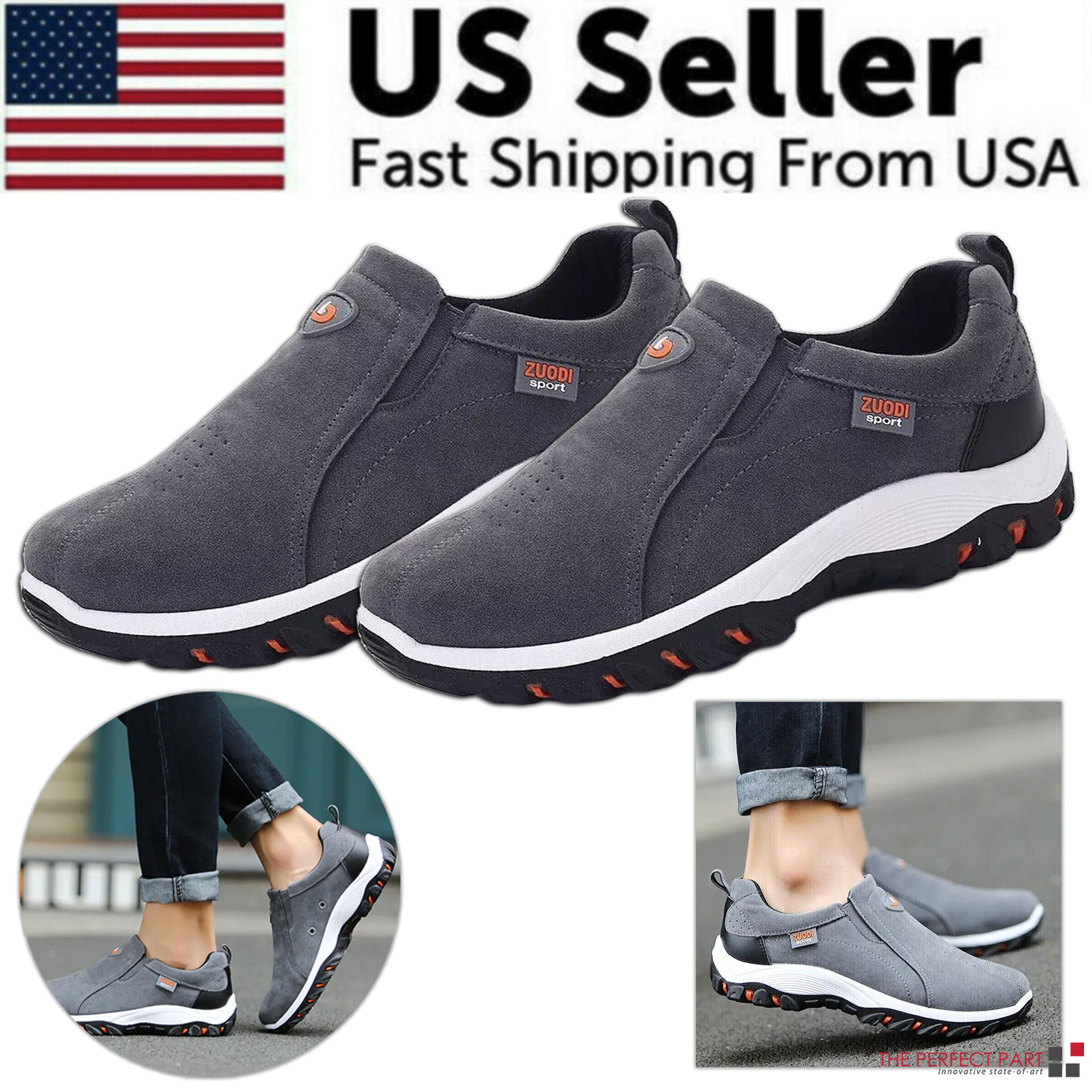 Men’s Loafer Slip On Athletic Shoes Casual Walking Sneakers Outdoor Sports