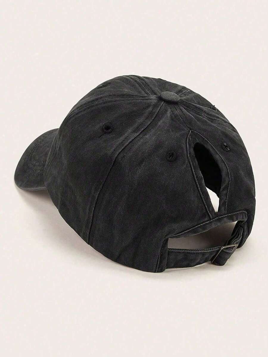 Distressed Baseball Cap Ponytail Unstructured Dad Hat Washed Y2K Anti-UV