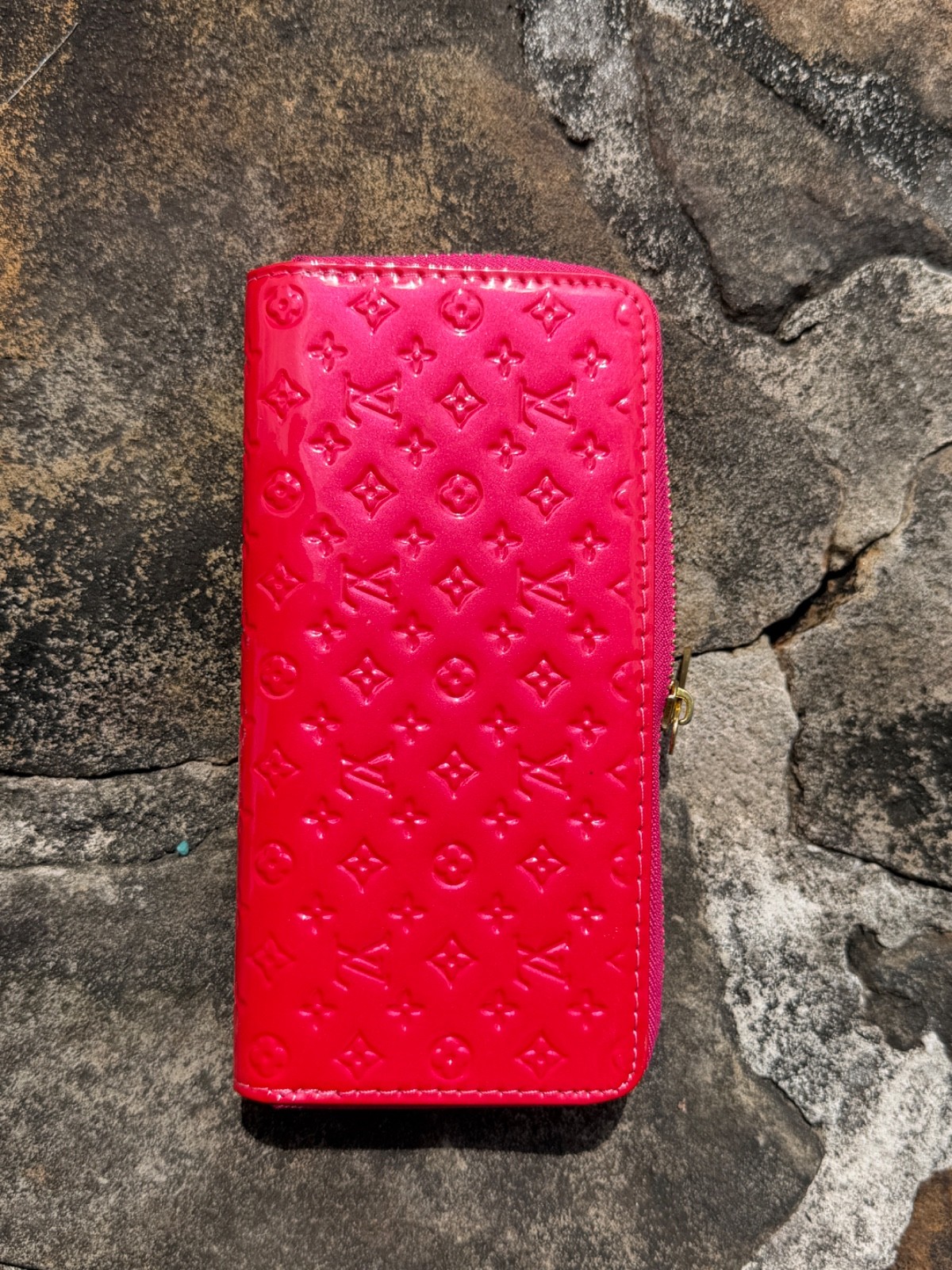 LOUIS VUITTON Zippy Around long Wallet Purse M91981 Hot Pink/Red Red LV