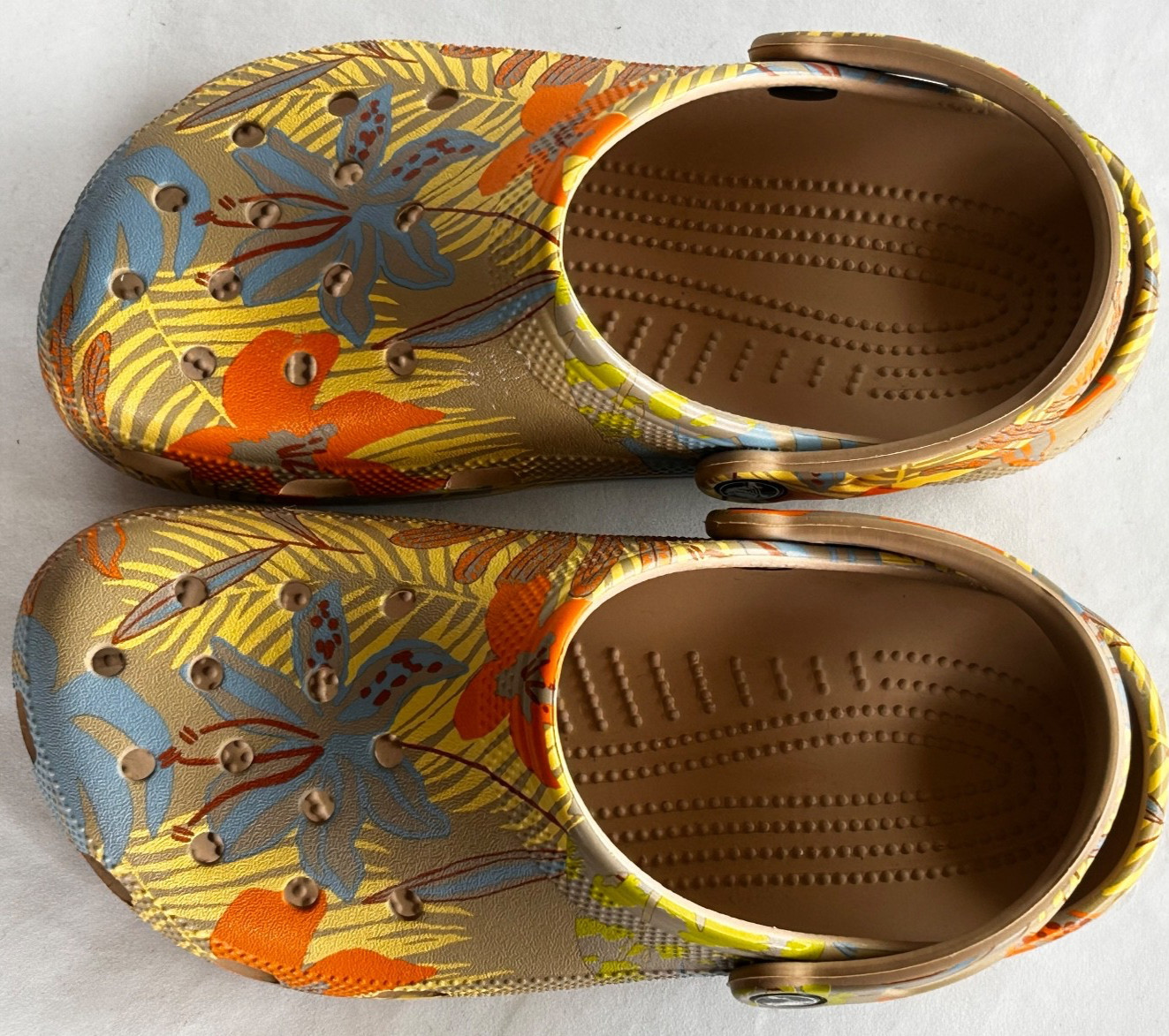 CROCS CLASSIC RETRO RESORT CLOGS Floral Multi Slip On Comfort Shoes W 8 M 6 EXC!