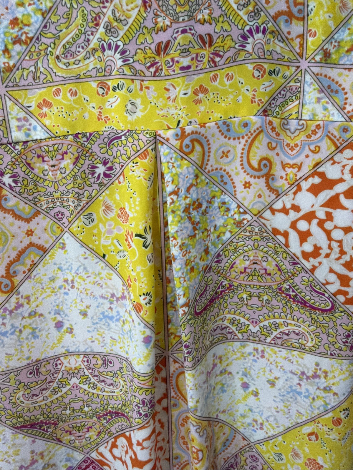 Rose + Olive Top L Pink,Yellow,Orange,Blue, Cream. Long Sleeve Roomy Back Pleat