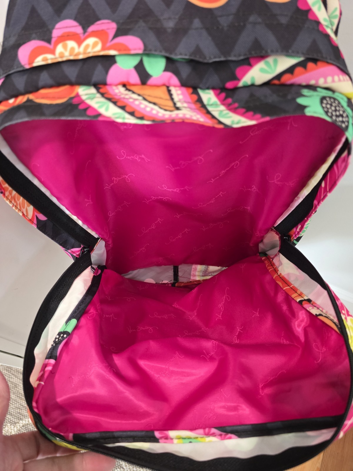 Vera Bradley Bouquet Book Bag Large Backpack Bright Floral Work School Travel