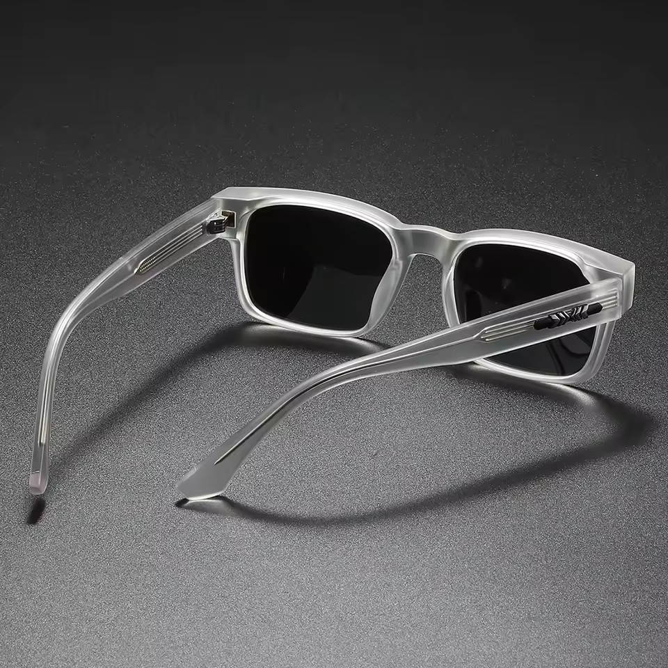 Polarized Square Sunglasses Men UV400 Unisex Metal Core Frame Outdoor Driving Fi