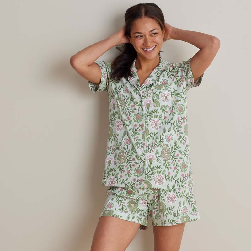 Printed Peruvian Cotton Women’s Shorts Set