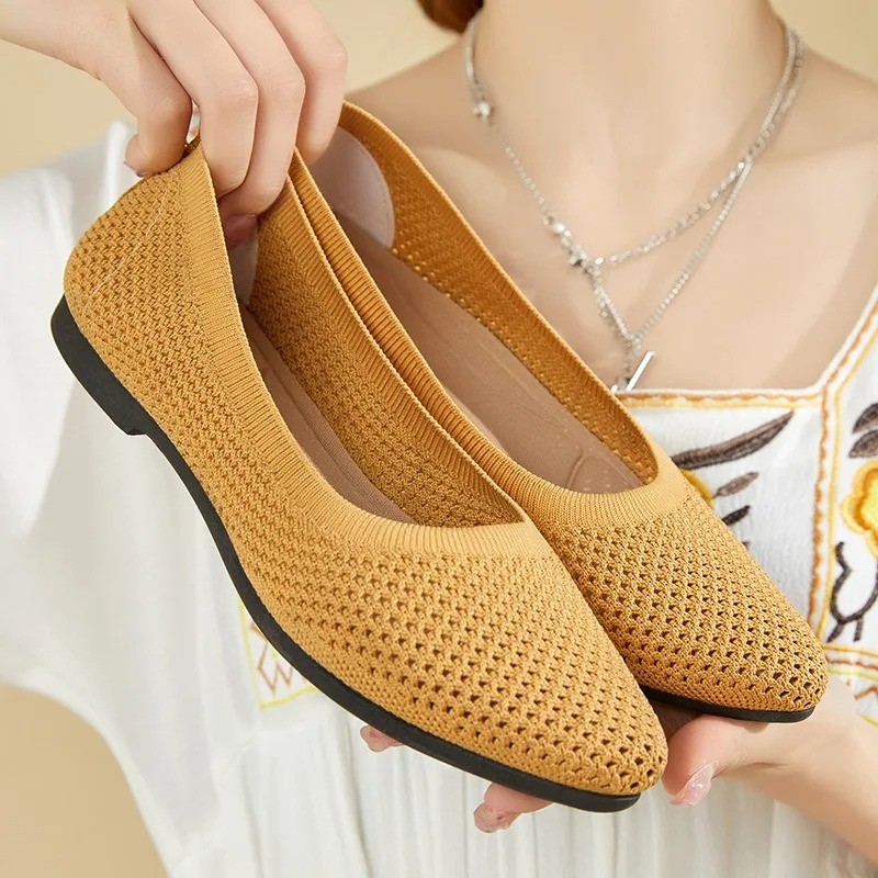 2025 Women Breathable Mesh Flats Slip On Lightweight Soft Casual Loafers Shoes