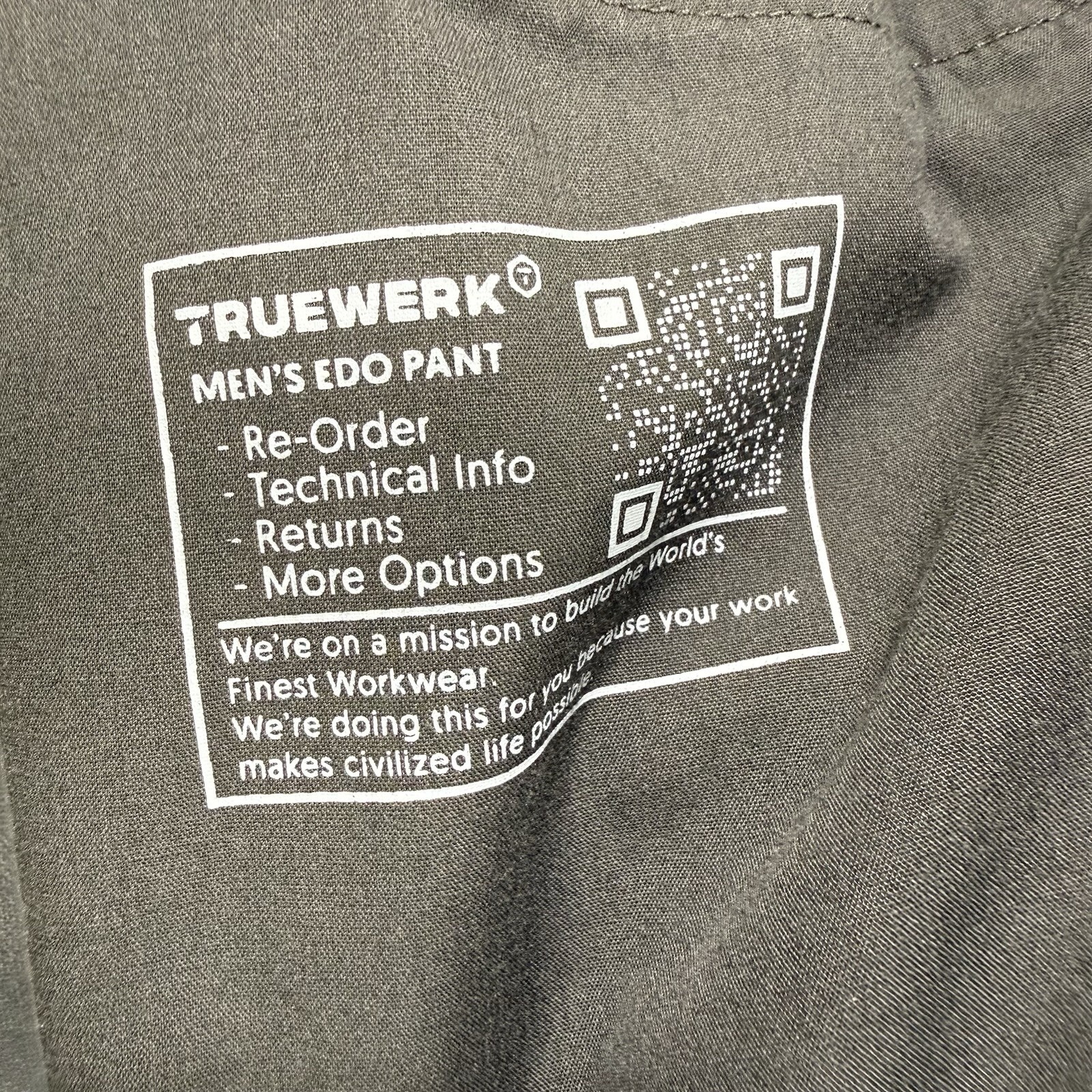 Truewerk EDO Work Pants Mens 34 Short Black Durable Pockets Workwear EUC